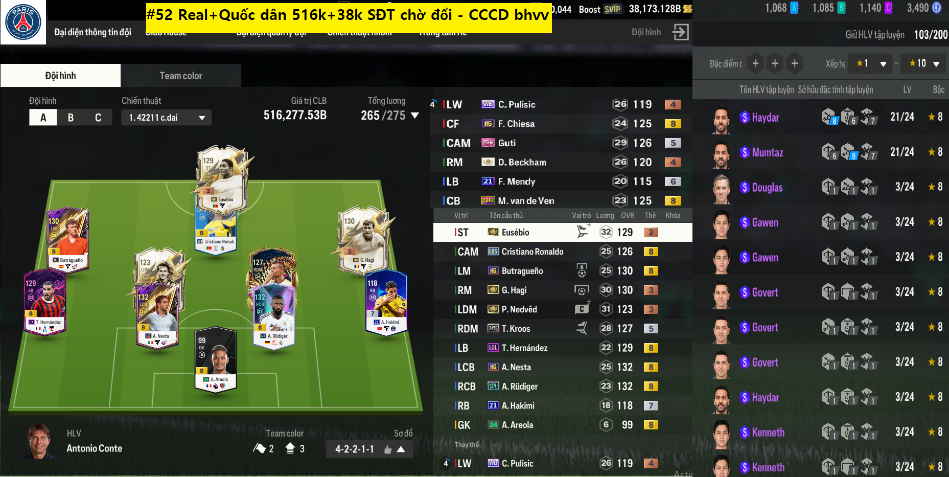 Acc FIFA #SĐT chờ đổi-CCCD bảo hành 